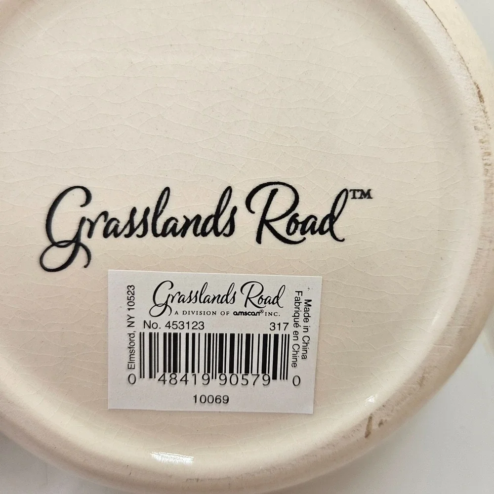 Grasslands Road Sunflower Double Dip Serving Bowl Ceramic Fall Thanksgiving Dish